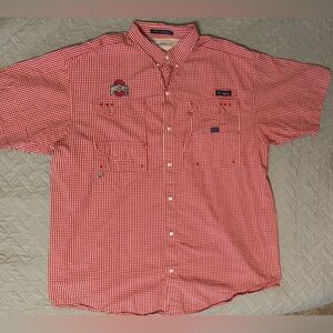 Columbia Ohio State Red Checkered Men's Shirt